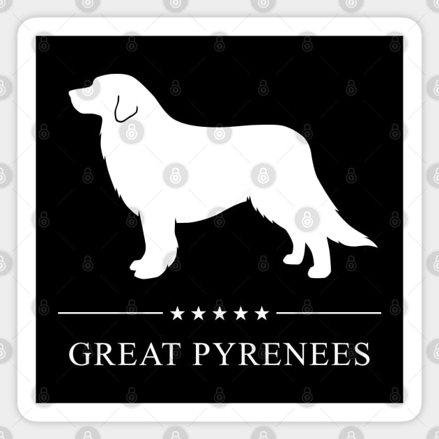 Great Pyrenees Dog White Silhouette Sticker by millersye